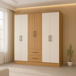 Guarda-Roupa Casal 6 Portas 2 Gavetas 8 Prateleiras 1 Cabideiro California - 6