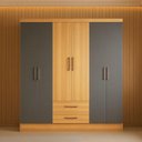 Ver imagem 6 de Guarda Roupa Casal 6 Portas 2 Gavetas 8 Prateleiras 1 Cabideiro California Cinza/Freijó/Grafite