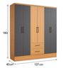 Guarda Roupa Casal 6 Portas 2 Gavetas 8 Prateleiras 1 Cabideiro California - 3