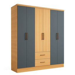 Guarda Roupa Casal 6 Portas 2 Gavetas 8 Prateleiras 1 Cabideiro California - 2