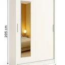 Ver imagem 3 de Guarda-Roupa Solteiro 2 Portas de Correr 1 Espelho 1 Gaveta 6 Prateleiras 1 Cabideiro Palhoça Branco