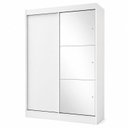 Ver imagem 4 de Guarda-Roupa Solteiro 2 Portas de Correr 1 Espelho 1 Gaveta 6 Prateleiras 1 Cabideiro Palhoça Branco