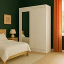 Ver imagem 7 de Guarda-Roupa Solteiro 2 Portas de Correr 1 Espelho 1 Gaveta 6 Prateleiras 1 Cabideiro Palhoça Branco
