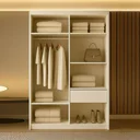 Ver imagem 4 de Guarda-roupa Solteiro 2 Portas de Correr 1 Espelho 1 Gaveta 6 Prateleiras 1 Cabideiro Palhoça