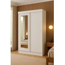 Ver imagem 6 de Guarda-roupa Solteiro 2 Portas de Correr 1 Espelho 1 Gaveta 6 Prateleiras 1 Cabideiro Palhoça