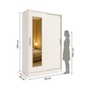 Ver imagem 4 de Guarda-roupa Solteiro 2 Portas de Correr 1 Espelho 1 Gaveta 6 Prateleiras 1 Cabideiro Palhoça