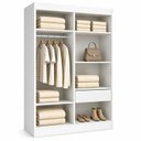 Ver imagem 3 de Guarda-Roupa Solteiro 2 Portas de Correr 1 Espelho 1 Gaveta 6 Prateleiras 1 Cabideiro Palhoça Branco