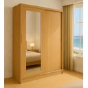 Ver imagem 2 de Guarda Roupa Solteiro 2 Portas de Correr 1 Espelho 1 Gaveta 6 Prateleiras 1 Cabideiro Palhoça