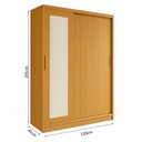 Ver imagem 4 de Guarda Roupa Solteiro 2 Portas de Correr 1 Espelho 1 Gaveta 6 Prateleiras 1 Cabideiro Palhoça