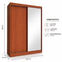 Ver imagem 5 de Guarda Roupa Solteiro 2 Portas de Correr 1 Espelho 1 Gaveta 6 Prateleiras 1 Cabideiro Palhoça Marrom