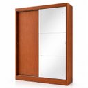 Ver imagem 4 de Guarda Roupa Solteiro 2 Portas de Correr 1 Espelho 1 Gaveta 6 Prateleiras 1 Cabideiro Palhoça Marrom