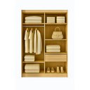 Ver imagem 5 de Guarda Roupa Solteiro 2 Portas de Correr 1 Espelho 1 Gaveta 6 Prateleiras 1 Cabideiro Palhoça