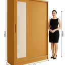 Ver imagem 7 de Guarda Roupa Solteiro 2 Portas de Correr 1 Espelho 1 Gaveta 6 Prateleiras 1 Cabideiro Palhoça Marrom