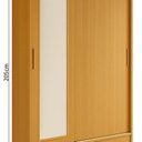 Ver imagem 4 de Guarda Roupa Solteiro 2 Portas de Correr 1 Espelho 1 Gaveta 6 Prateleiras 1 Cabideiro Palhoça Marrom
