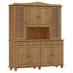 Cristaleira Rústica 100% Madeira Maciça 4+4 Portas para sala de Jantar Linha Rubi - 3