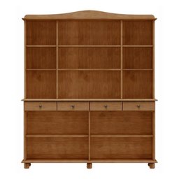 Cristaleira Rústica 100% Madeira Maciça 4+4 Portas para sala de Jantar Linha Rubi - 5