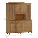 Ver imagem 4 de Cristaleira Rústica 100% Madeira Maciça 4+4 Portas para Sala de Jantar Linha Rubi Marrom/Freijó