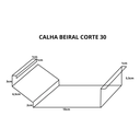 Ver imagem 2 de Kit 3,80 Metros Calha Beiral Galv. Marrom com Bico 75mm e Acessórios para Instalação