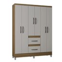 Ver imagem 1 de Guarda Roupa Poquema Capri 6 Portas 2 Gavetas Castanho Off White