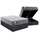 Ver imagem 1 de Conjunto Box Baú Queen: Colchão Espuma Anjos Versalhes Pillow In + Base Crc Suede Gray(158x198)