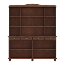 Cristaleira Rústica 100% Madeira Maciça 4+4 Portas para sala de Jantar Linha Rubi - 5