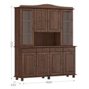 Ver imagem 4 de Cristaleira Rústica 100% Madeira Maciça 4+4 Portas para sala de Jantar Linha Rubi
