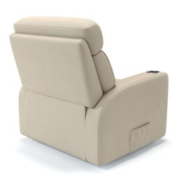 Poltrona do Papai Reclinável em Couro Cor Bege com Massagem Reclinação Elétrica - Modelo Nina - 3