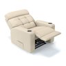 Poltrona do Papai Reclinável em Couro Cor Bege com Massagem Reclinação Elétrica - Modelo Nina - 6