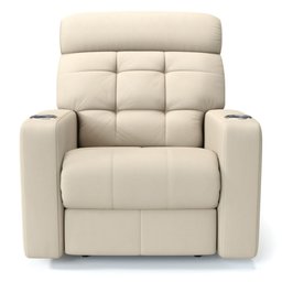 Poltrona do Papai Reclinável em Couro Cor Bege com Massagem Reclinação Elétrica - Modelo Nina - 2