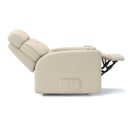 Poltrona do Papai Reclinável em Couro Cor Bege com Massagem Reclinação Elétrica - Modelo Nina - 5