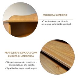 Estante para Livros Rústica 100% Madeira Maciça 5 Prateleiras Escritório e Sala Linha Rubi - 8