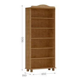 Estante para Livros Rústica 100% Madeira Maciça 5 Prateleiras Escritório e Sala Linha Rubi - 4