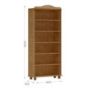 Ver imagem 4 de Estante de Livros 85CMX190CM Pés em Madeira Maciça Rústica 100% Madeira Maciça 5 Prateleiras Escritório e Sala Linha Rubi Marrom/Freijó