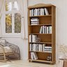 Estante para Livros Rústica em Madeira Maciça 5 Prateleiras Escritório e Sala Linha Rubi - 2