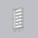 Ver imagem 5 de Estante para Livros Rústica 100% Madeira Maciça 5 Prateleiras Escritório e Sala Pés em Madeira Maciça Linha Rubi