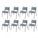 Ver imagem 1 de Cadeira Iso Base Cinza Escola, Escritório Cinza Kit 8 Un