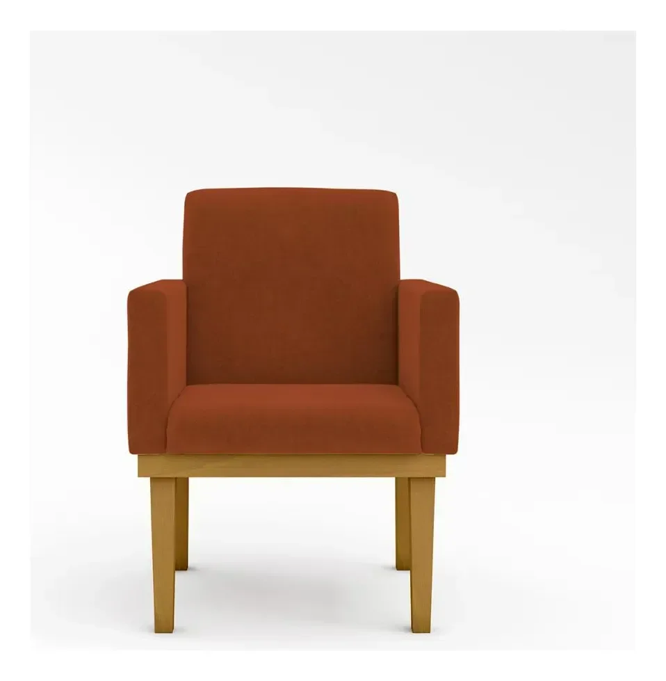 Ver imagem 3 de Poltrona Decorativa + Base Reforçada para Sala:terracota