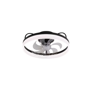 Ventilador de Teto Controle Remoto Bluetooth Led 3 Cores - Preto