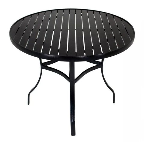 Mesa com Tampo Ripado Alumínio para Cozinha Preto