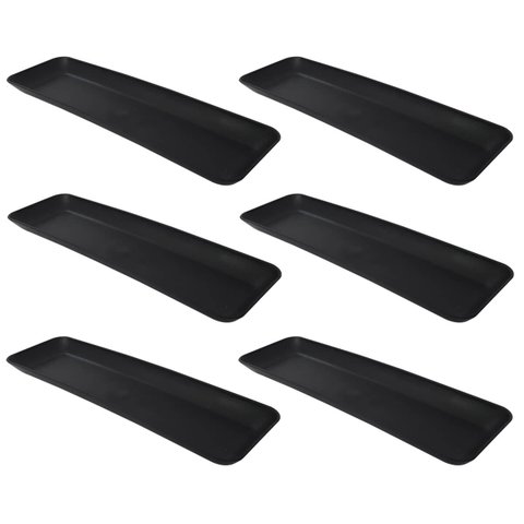 Kit 6 Petisqueiras Retangulares Prato de Petisco Coza Grande Preto