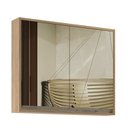 Ver imagem 3 de Armário Espelheira de Banheiro 80cm 02 Portas Ref 821 Branco/Thassos