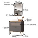 Ver mais imagens de Gabinete de Banheiro 80cm com Cuba e Espelho Ref 800 Cinza/Itapuã