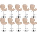 Ver imagem 1 de Kit 10 Banquetas Slim Estofada Giratória com Regulagem de Altura - Nude