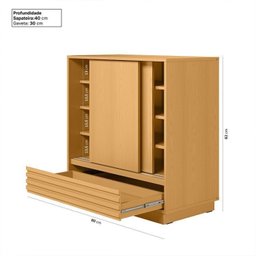 Kit 2 Peças Escrivaninha e Armário Multiuso com Ripado Samambaia Cabecasa Madeiramadeira - 10