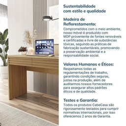 Kit 2 Peças Escrivaninha e Armário Multiuso com Ripado Samambaia Cabecasa Madeiramadeira - 6