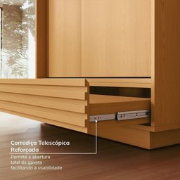 Kit 2 Peças Escrivaninha e Armário Multiuso com Ripado Samambaia Cabecasa Madeiramadeira - 12