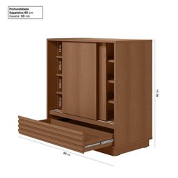 Kit 2 Peças Escrivaninha e Armário Multiuso com Ripado Samambaia Cabecasa Madeiramadeira - 10