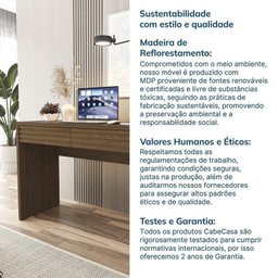 Kit 2 Peças Escrivaninha e Armário Multiuso com Ripado Samambaia Cabecasa Madeiramadeira - 6