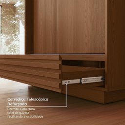 Kit 2 Peças Escrivaninha e Armário Multiuso com Ripado Samambaia Cabecasa Madeiramadeira - 12