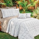 Ver imagem 1 de Cobre Leito King Istambul Bordado 200 Fios 100% Algodão 5 Peças - Branco